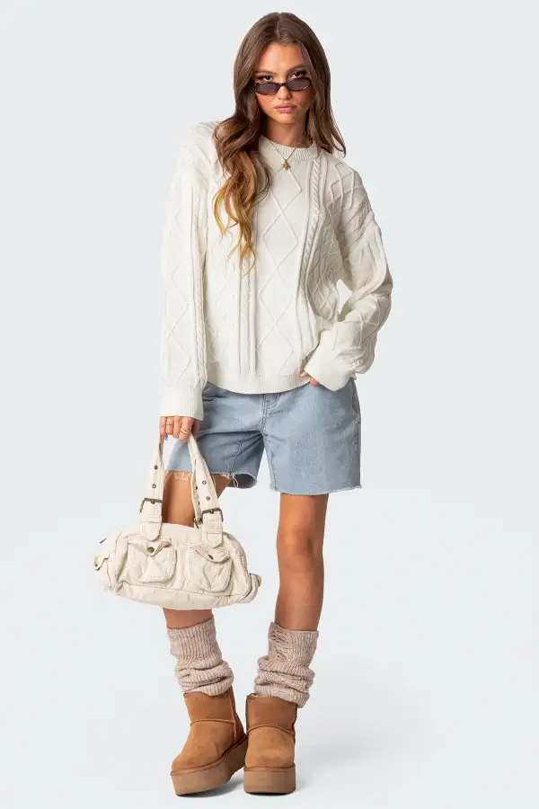 Jessy Cable Knit Oversized Sweater