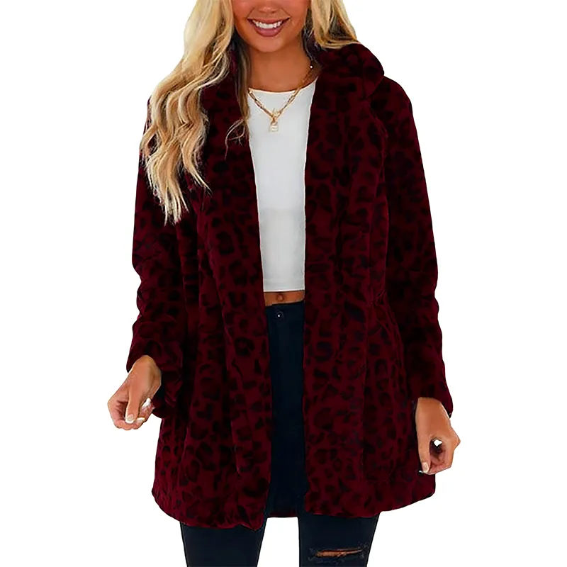 Women's Leopard Faux Fur Coat