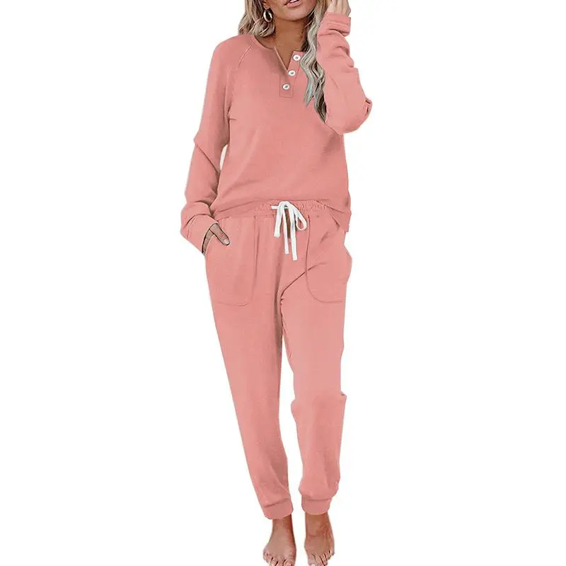 Women's 2-Piece Button Down Lounge Sweatsuit
