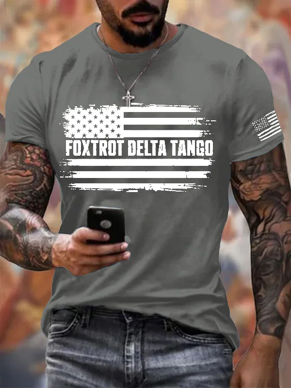 Men'S Foxtrot Delta Tango Print T-Shirt