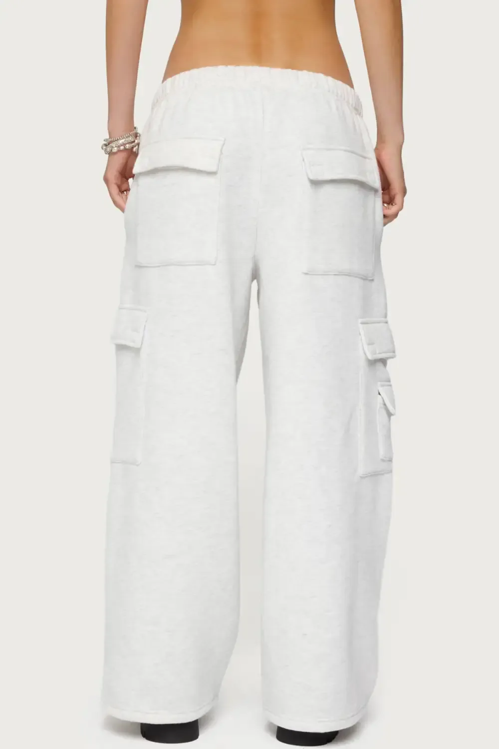 Petite Wide Leg Cargo Sweatpants
