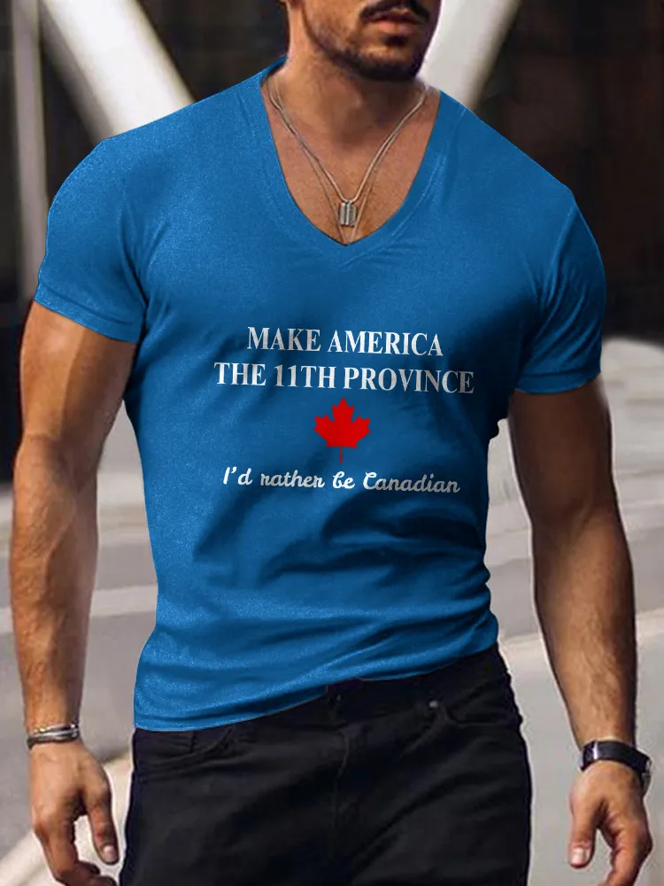 Men's Short Sleeves V-Neck Pure Cotton T-Shirt