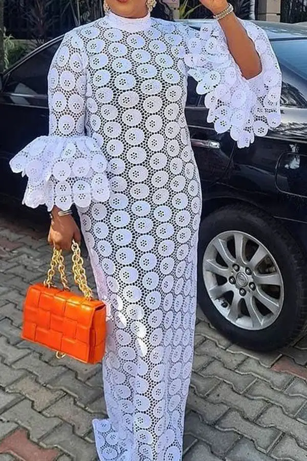 Lace Classic Bell Sleeve Maxi Dress