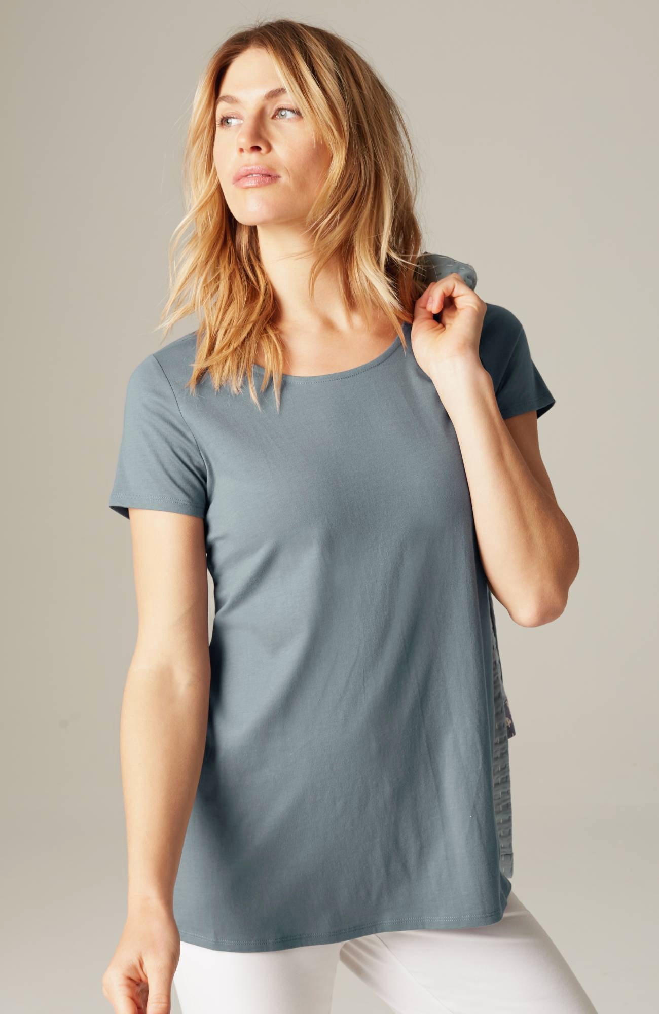 pure jill scoop-neck elliptical tee