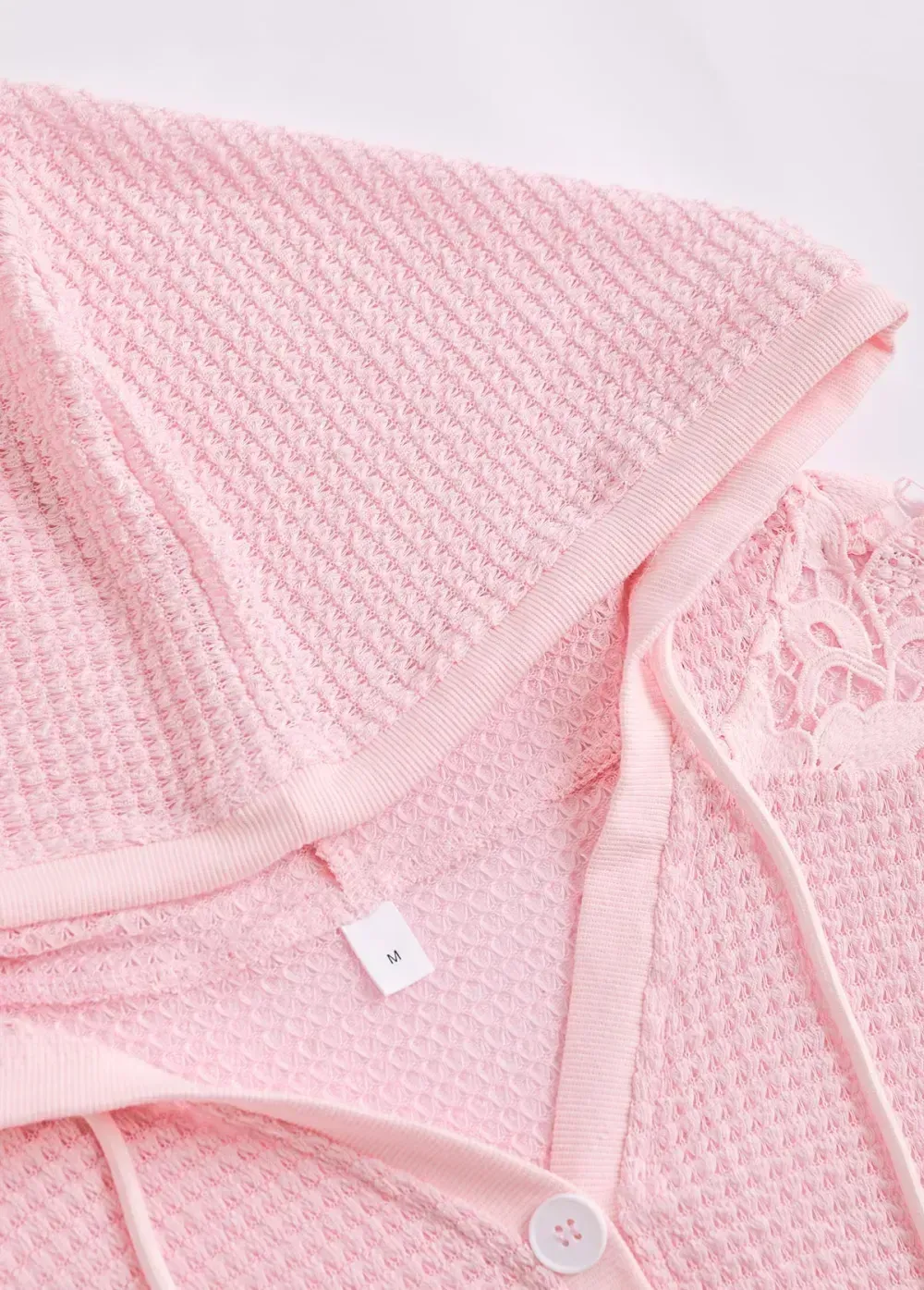 Light Pink Lace Long Sleeve Hoodie