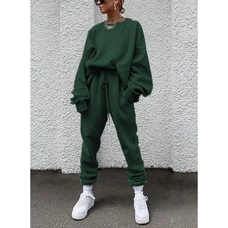 Casual Sports Style Round Neck  Two-piece Suit