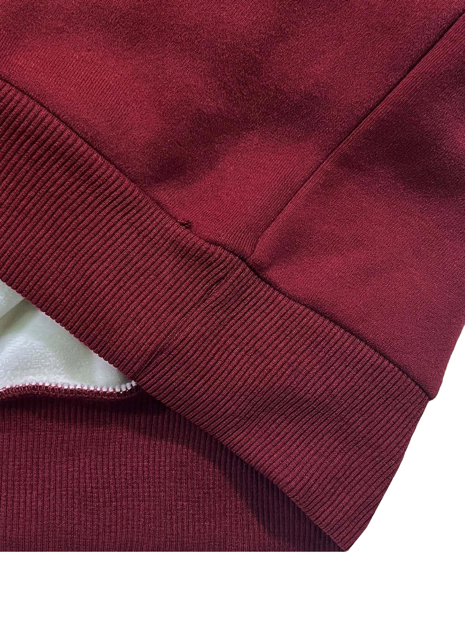 Letter Print Velvet Hooded Sweatshirt - 1879