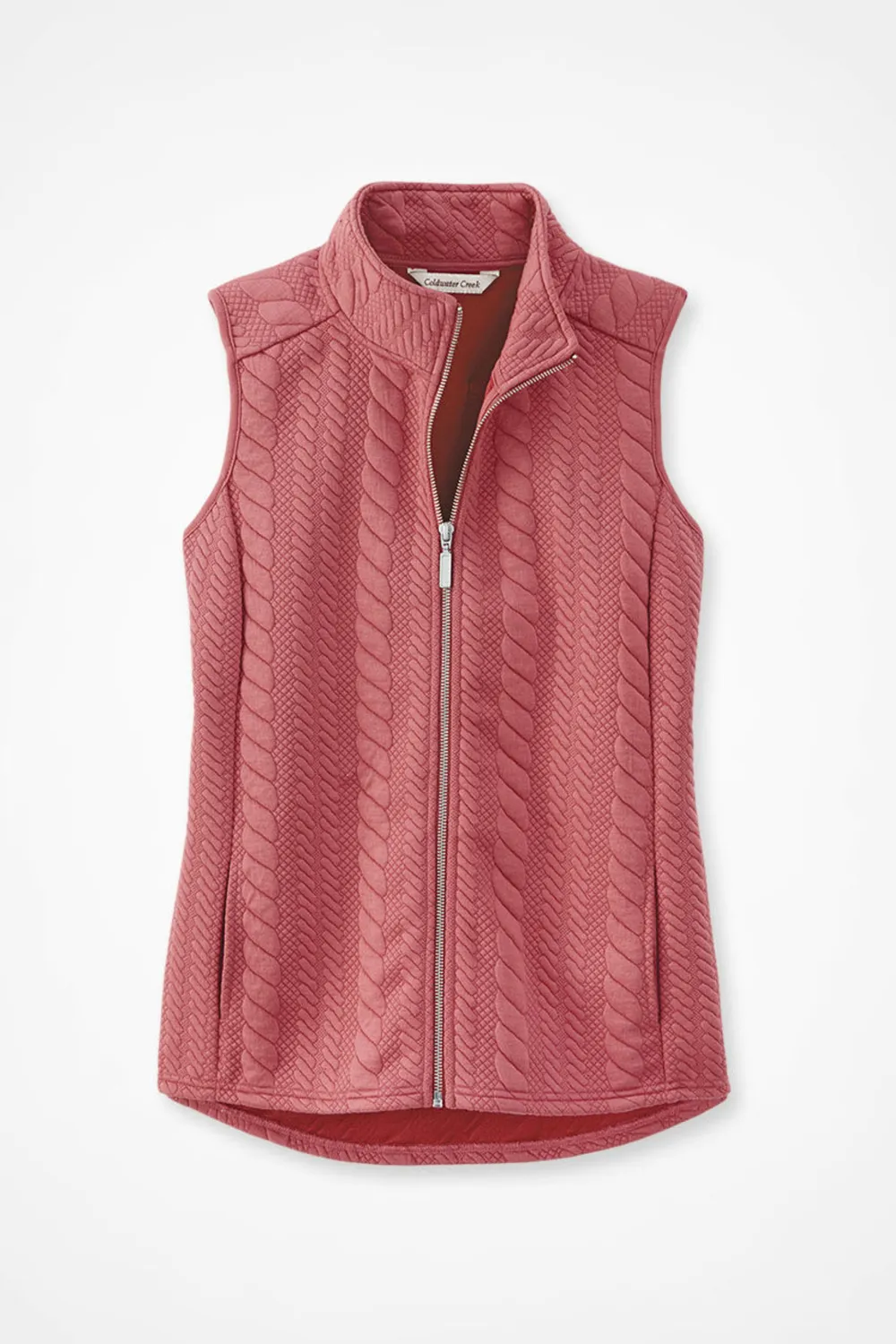 Curved Hem Cable Vest