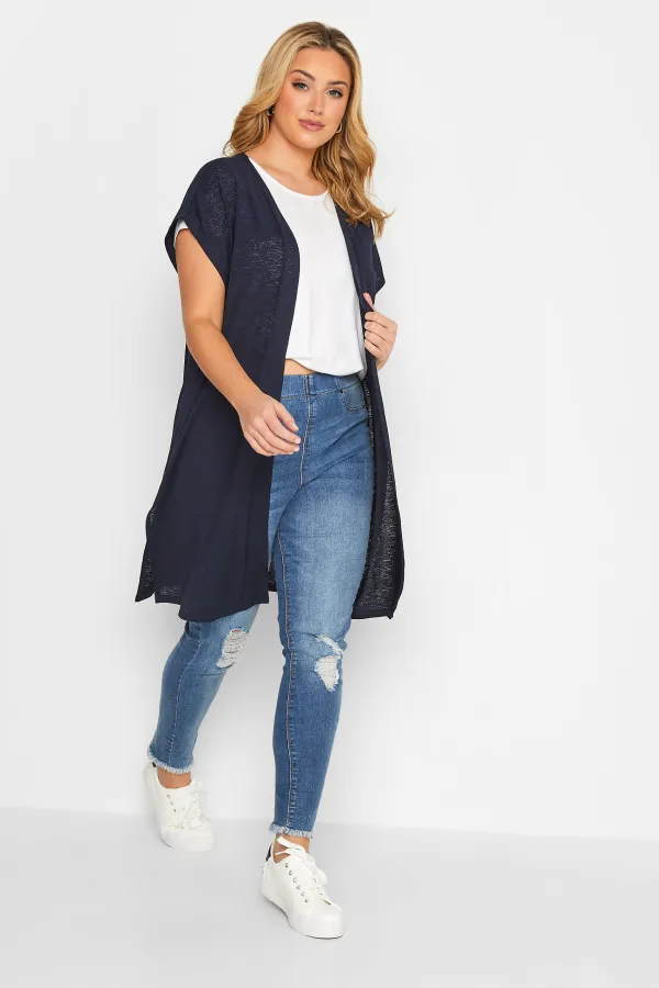 Curve White Short Sleeve Cardigan