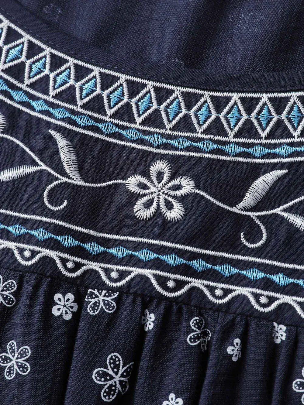 Supersoft Embroidered Ruffled Hem Blouse