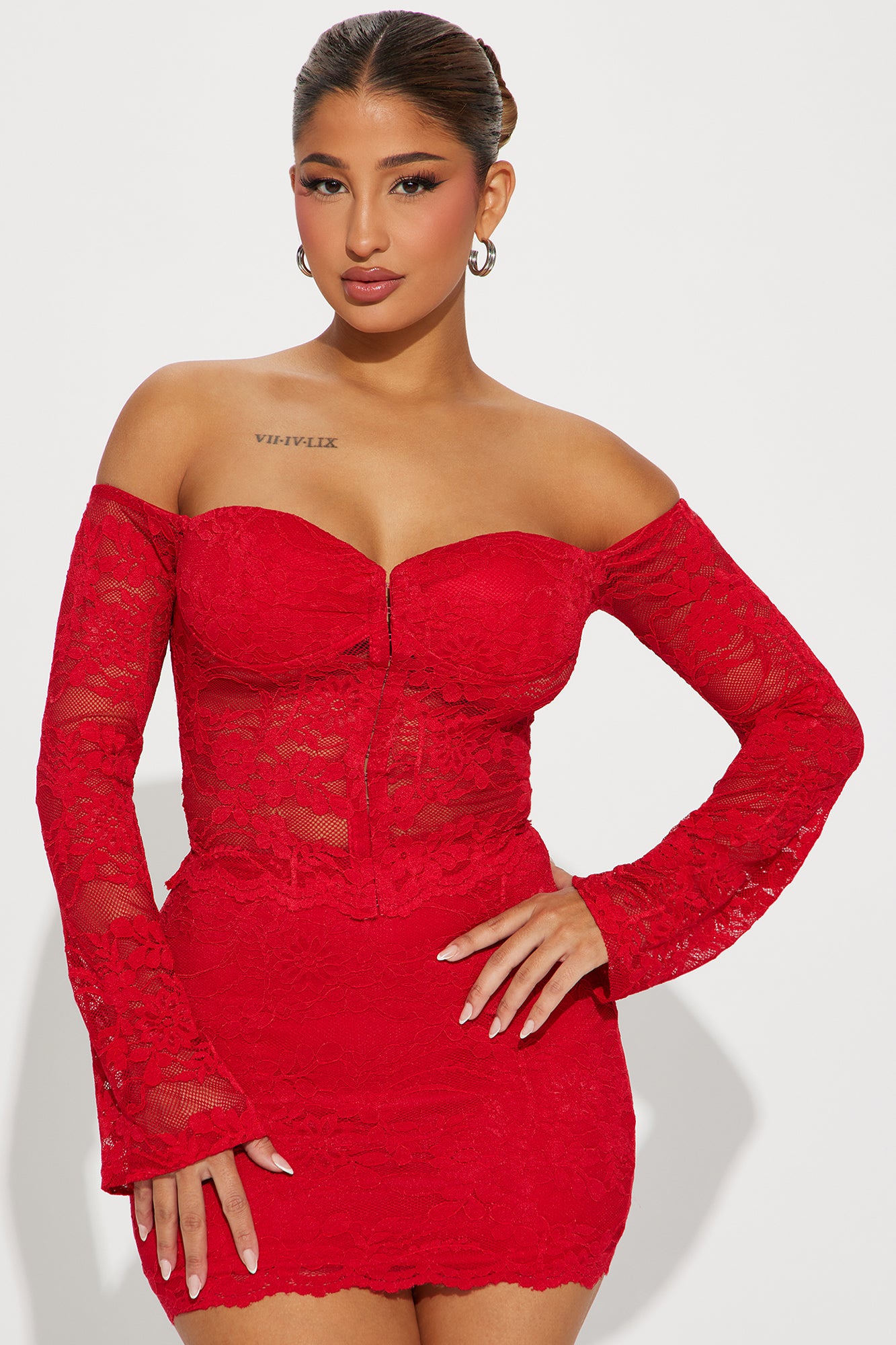 Sweet Fantasy Lace Skirt Set - Red