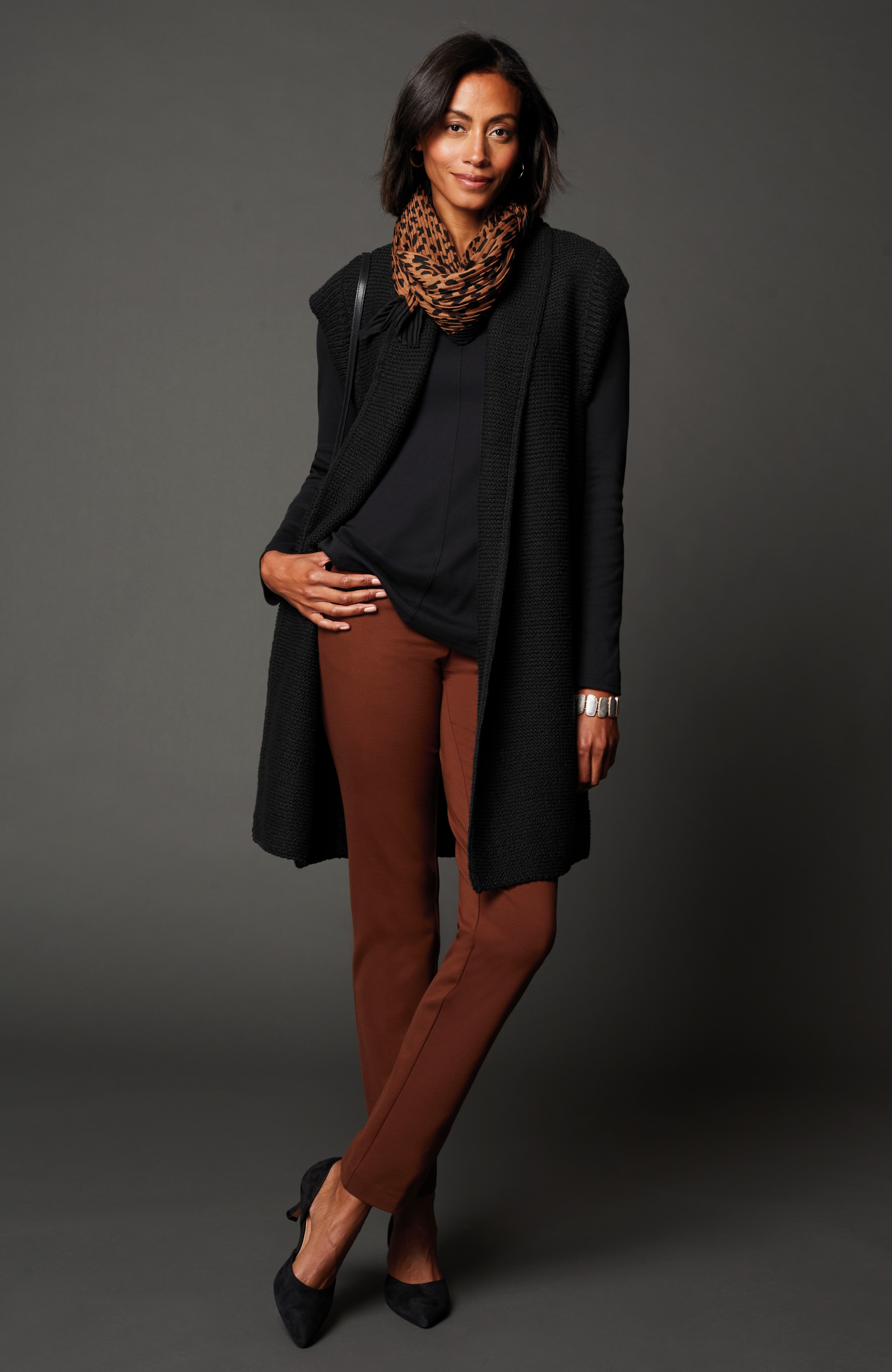 Textured Long Gilet Vest