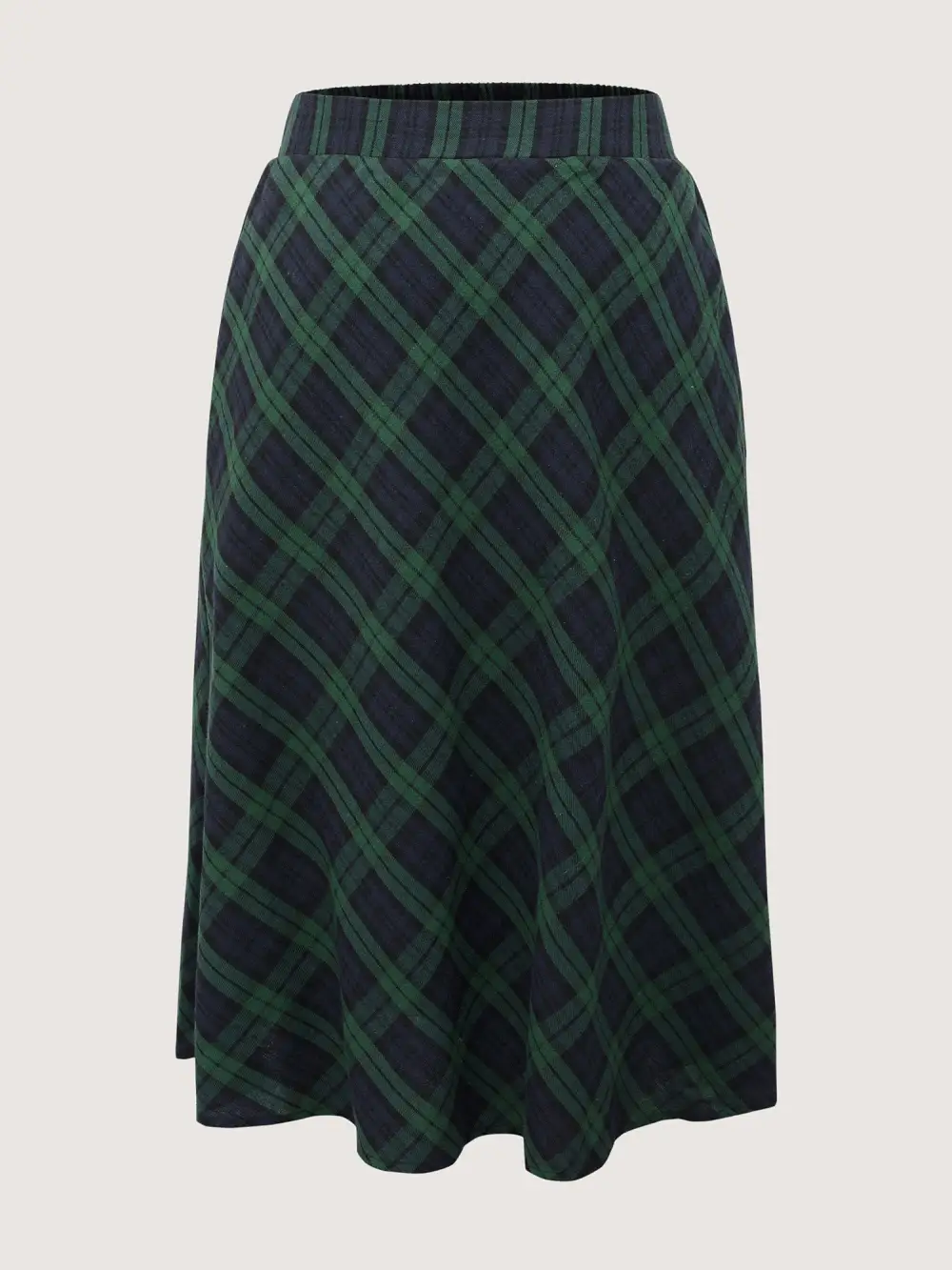 Plaid Stretchy Flowy Maxi Skirt