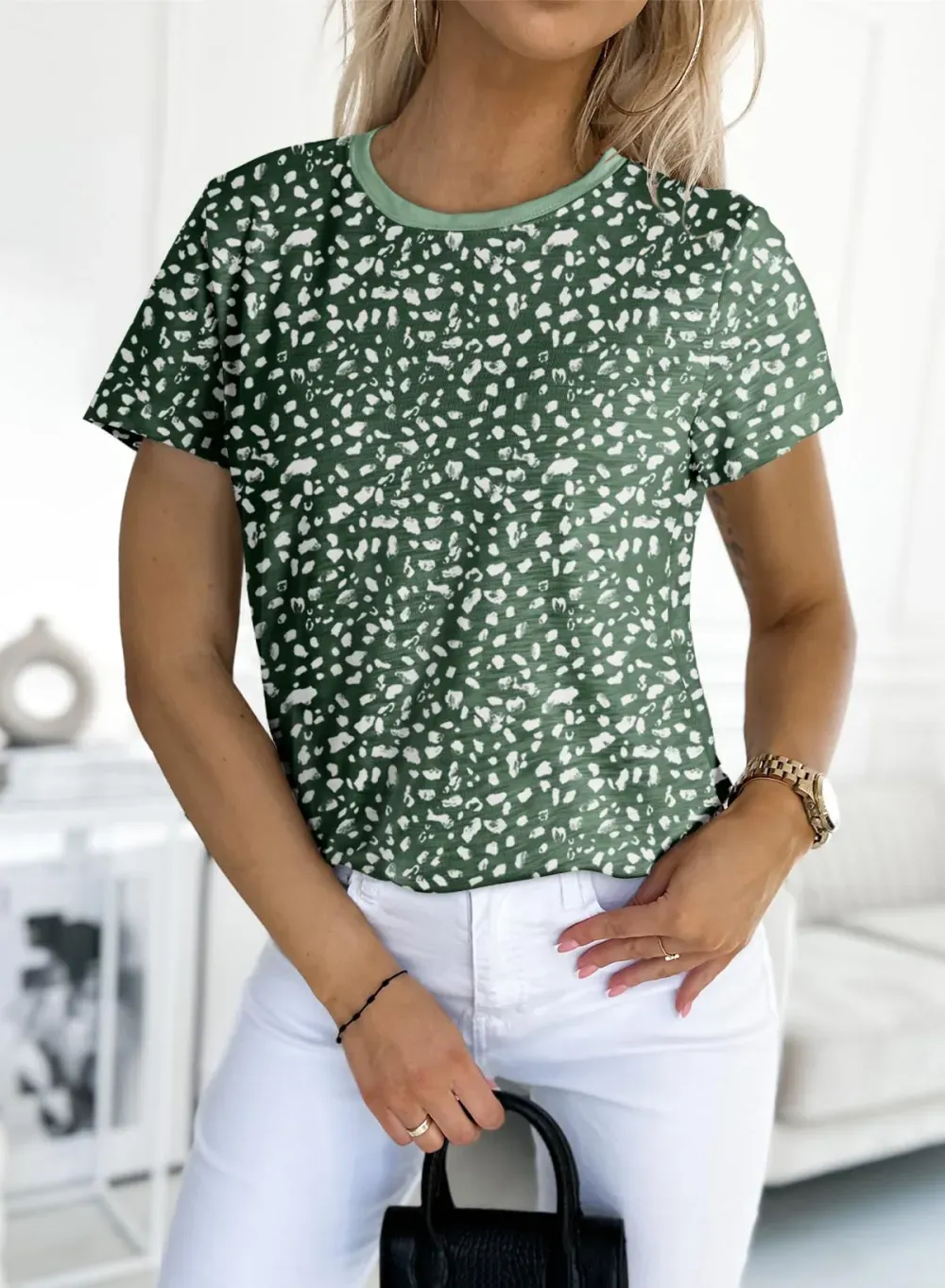 ✨Women's Polka Dot Print Short Sleeve T-Shirt