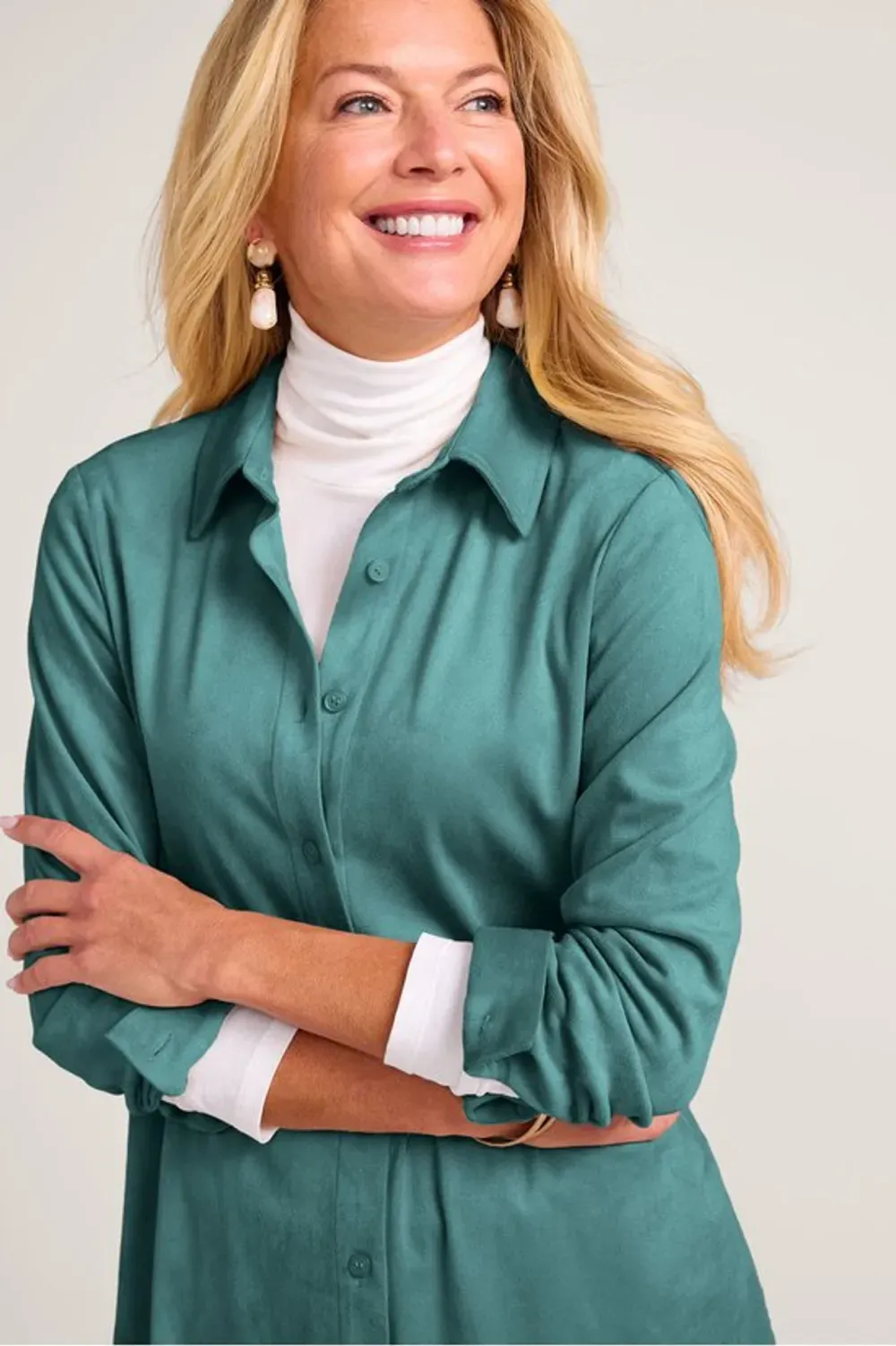 Day To Dusk Faux Suede Big Shirt