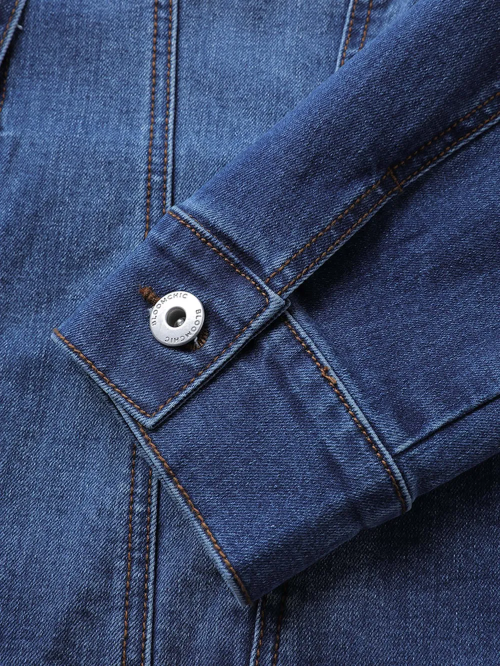 Seamed Chest Pockets Button Denim Jacket