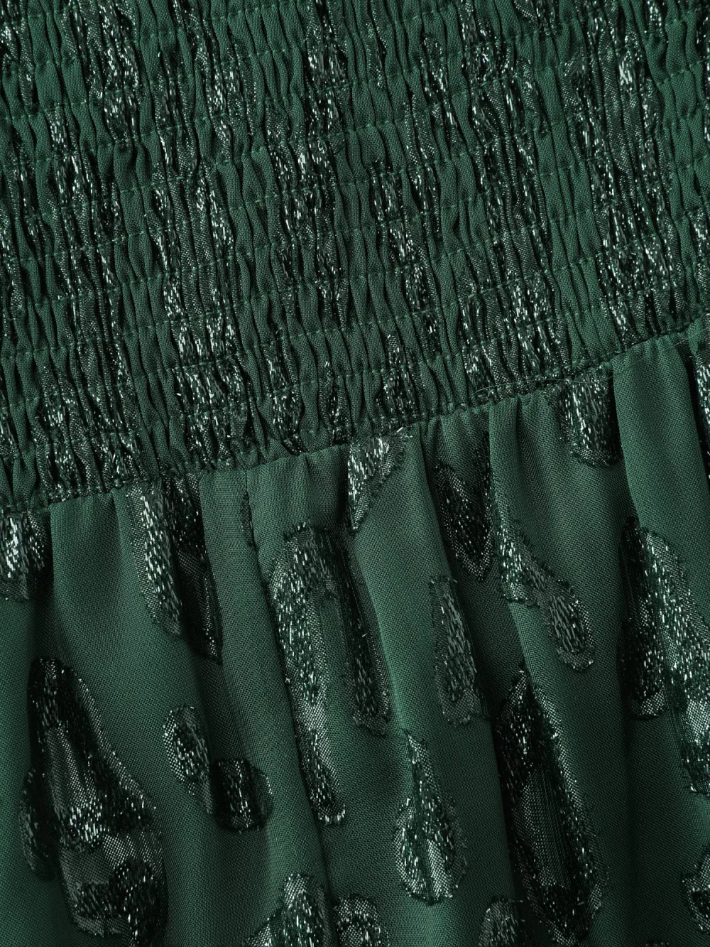 Textured Shirred Backless Tie Midi Dress