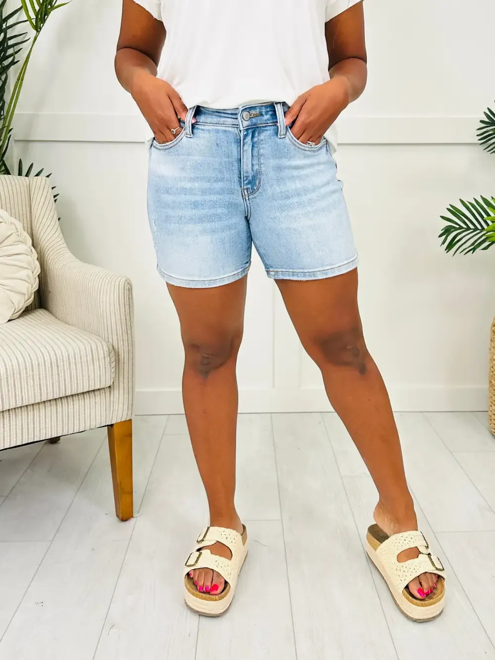 Judy Blue Retro Refresh Dad Shorts