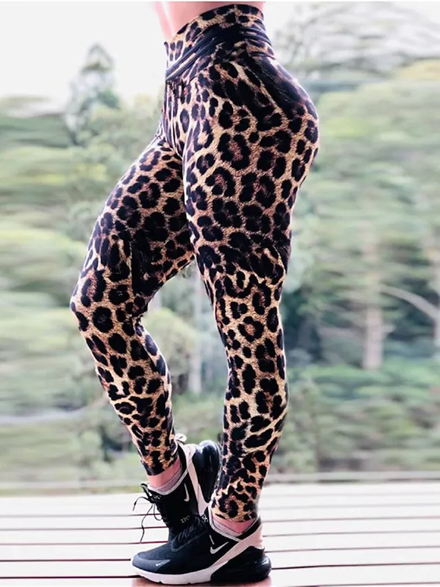 Women's Leggings Graphic Galaxy Tie Dye Print Full Length Micro-elastic High Waist Active Fashion Outdoor Yoga Leopard Print Sunset S M Fall Winter
