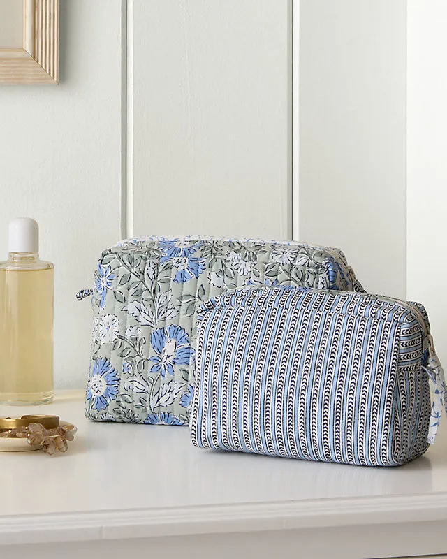 Quilted Cosmetic Bags - Set of 2
