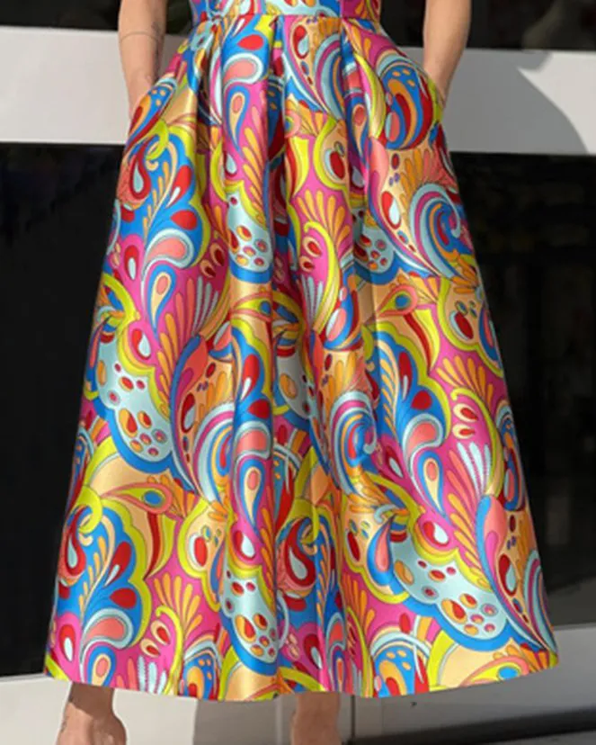 Abstract Elegant Woven Dress