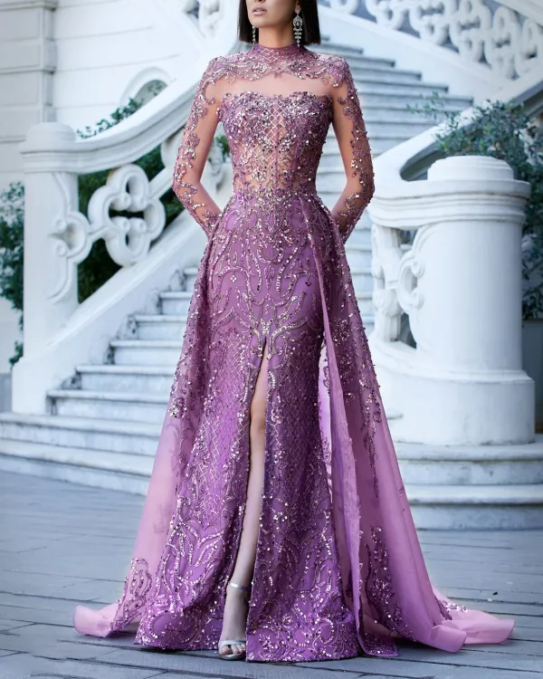 Ladies Elegant Rhinestone Mesh Shawl Swing Dress