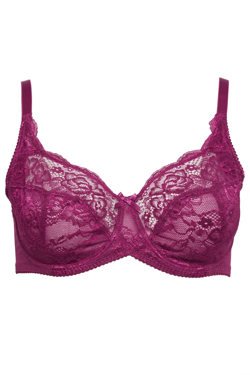YOURS Black Stretch Lace Non-Padded Underwired Balcony Bra