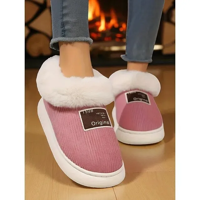 Women's Winter Indoor Slippers with Faux Fur Lining – Warm Anti-Slip Home Shoes for Cozy Indoor Wear