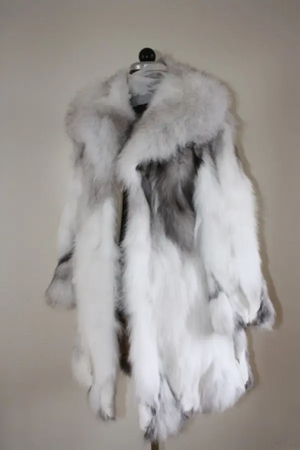 Platinum Fur Knee Length Jacket