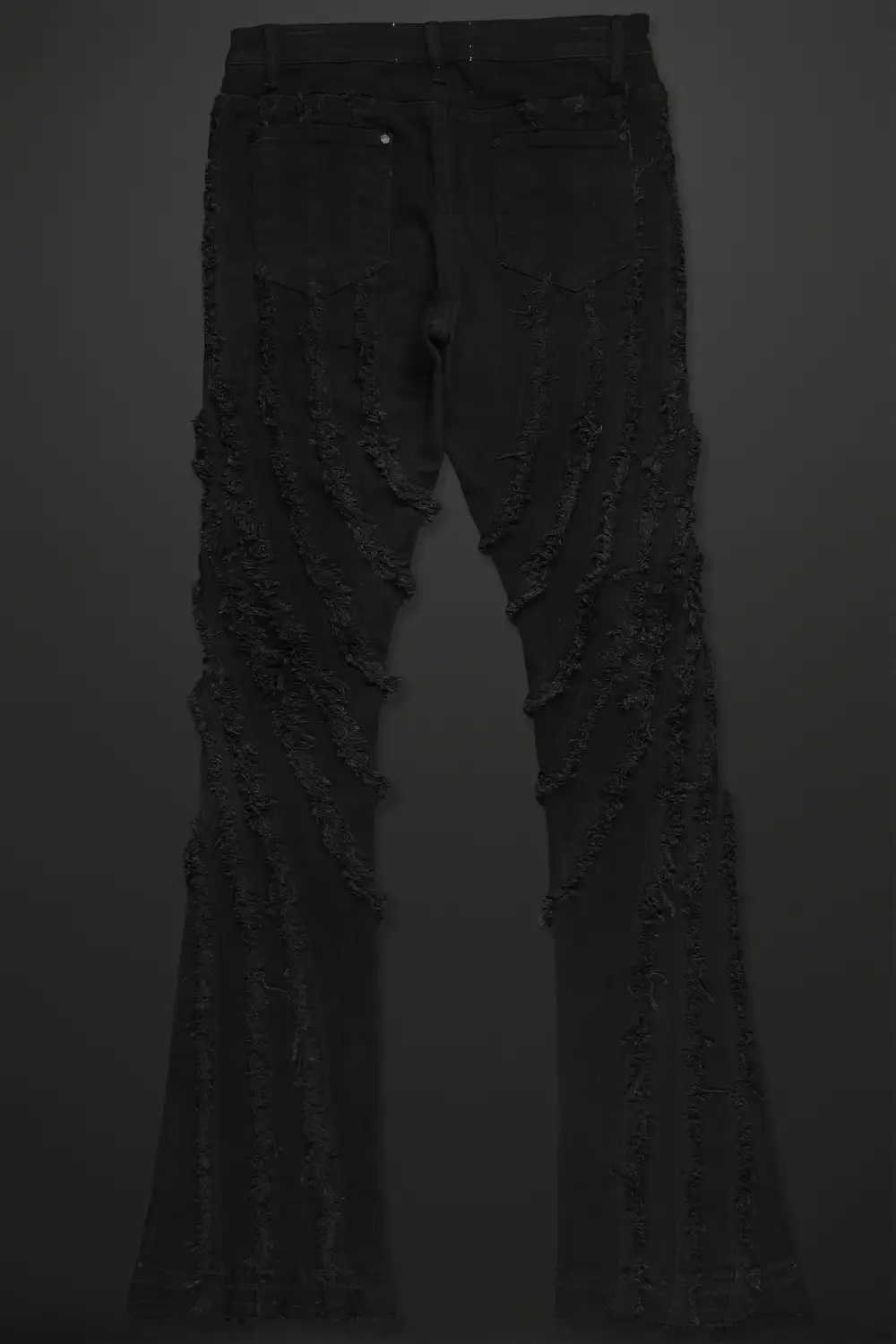 Lazer Black Stacked Flare Jean