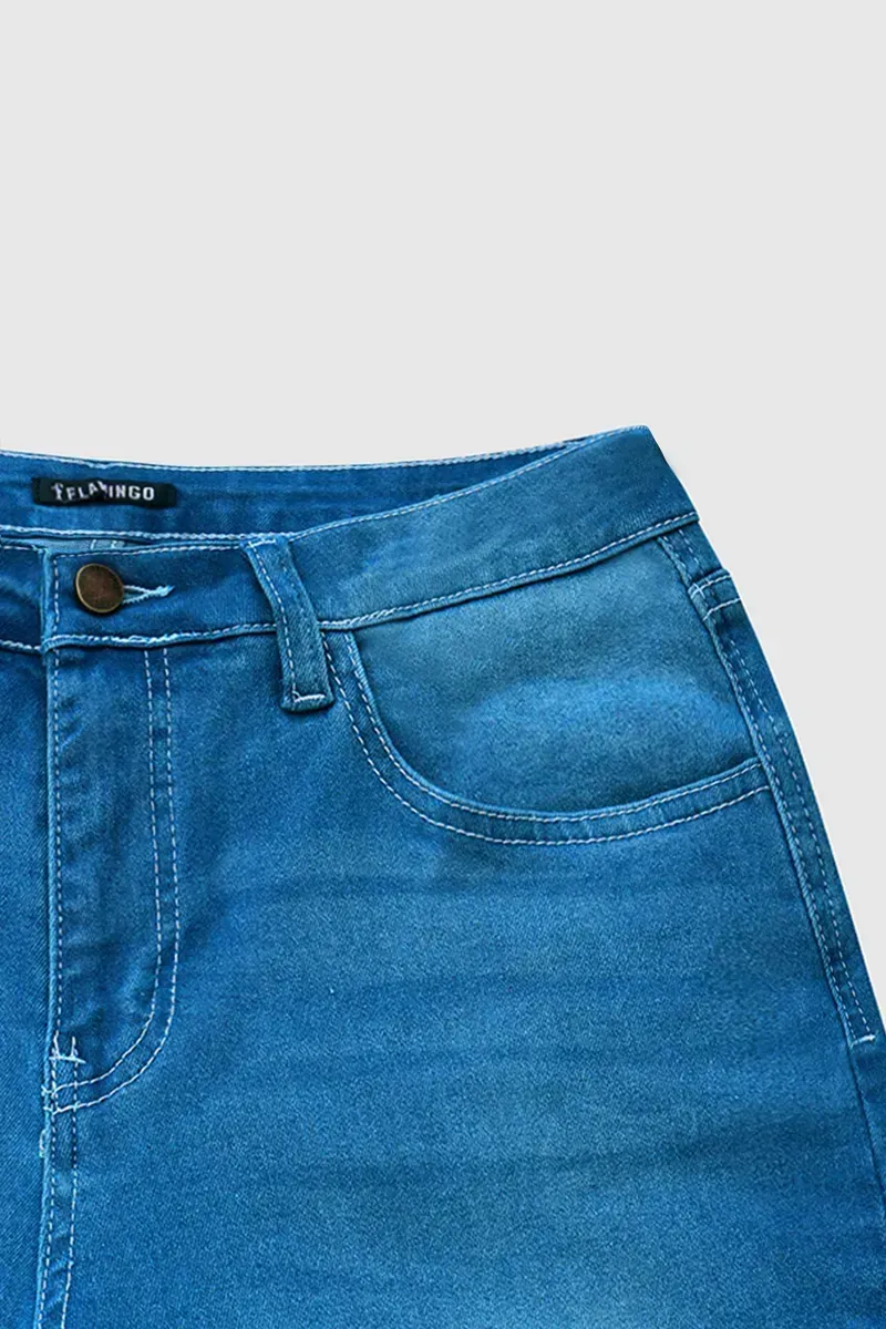 Zip Fly Mid Waist Bootcut Jeans