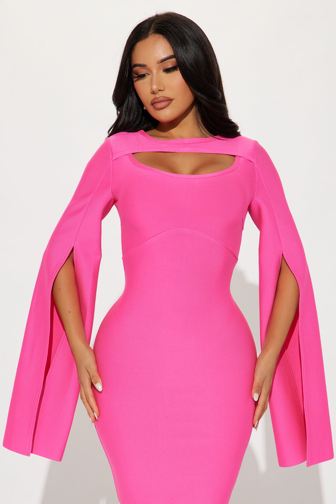 Hong Kong Bandage Midi Dress - Pink