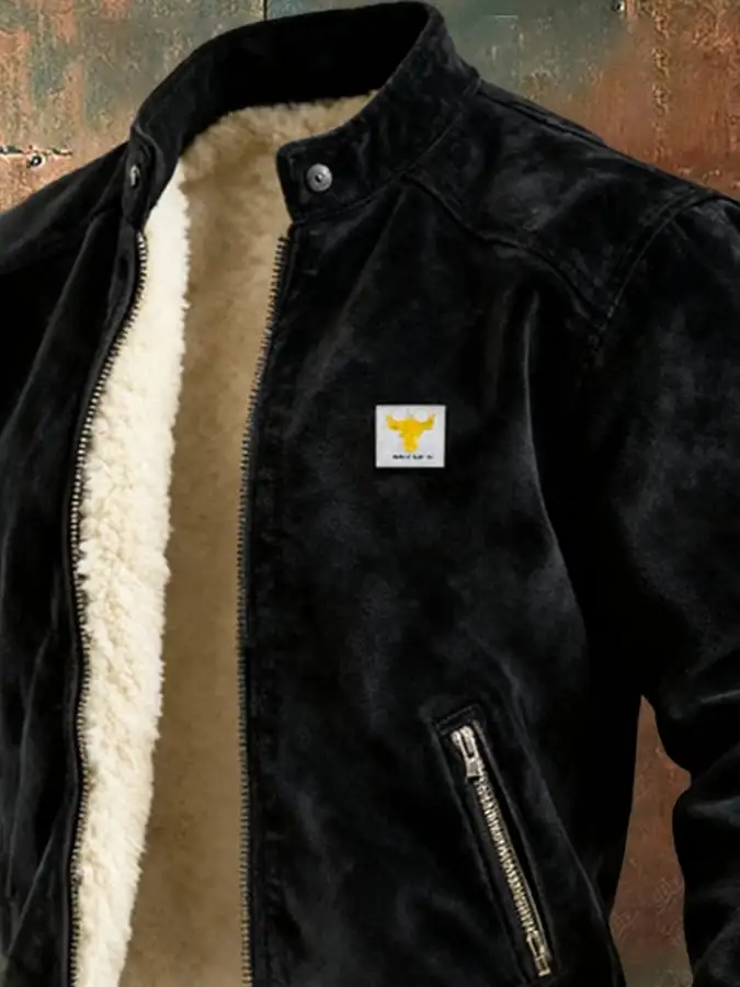 Men's Vintage Suede Zipper Pocket Outdoor Jacket