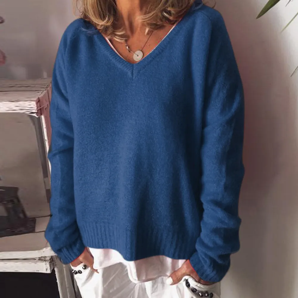 Vintage V Neck Casual Comfy Knitwear