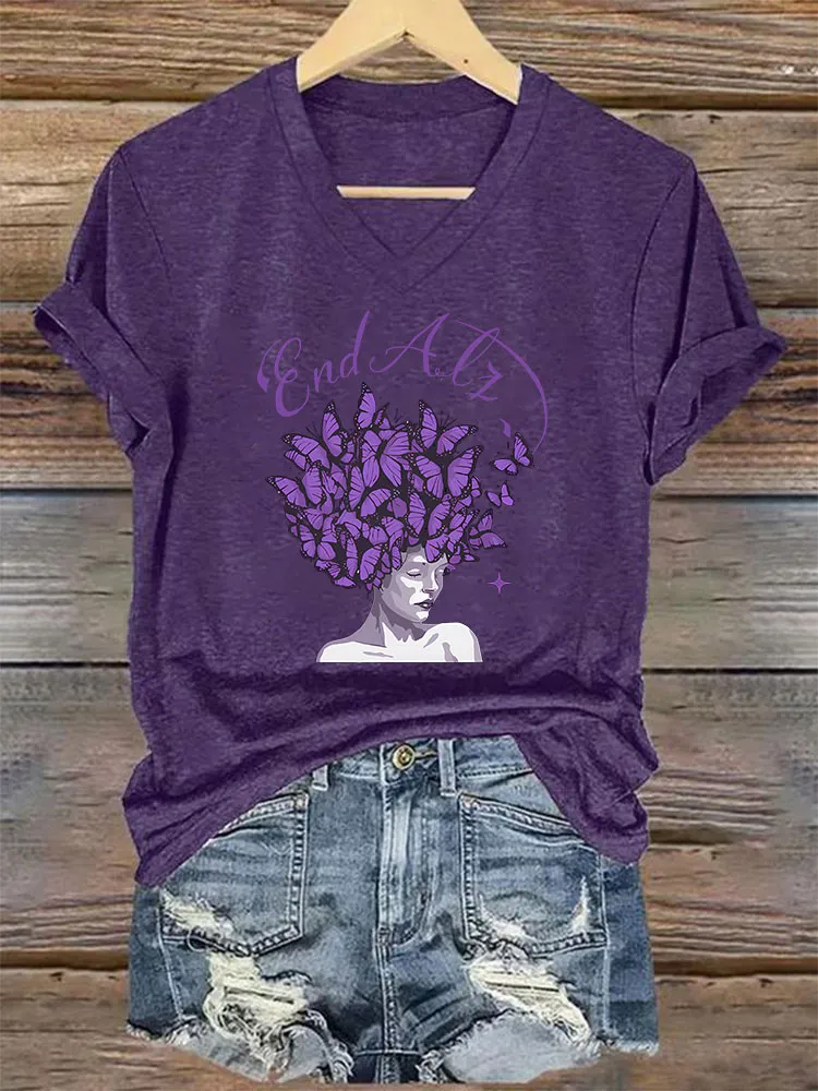 Women's Alzheimer's Print Casual T-Shirt
