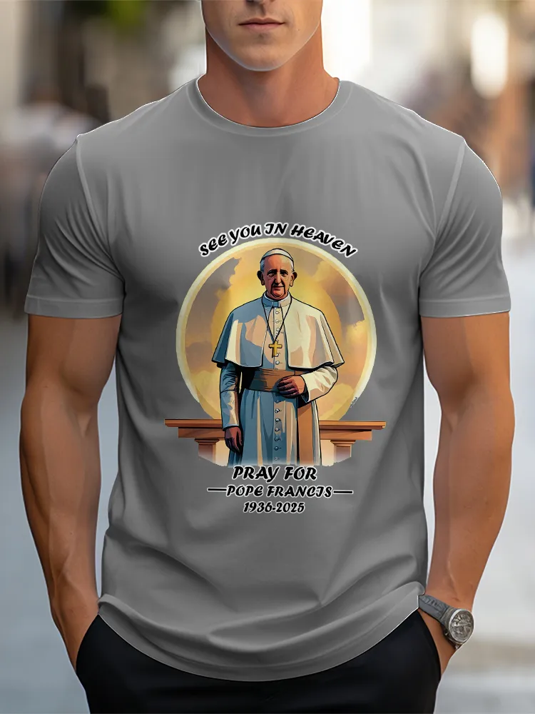 Men'S See You In Heaven Pray For Pf 1936-2025 Short Sleeve Round Neck Pure Cotton T-Shirt