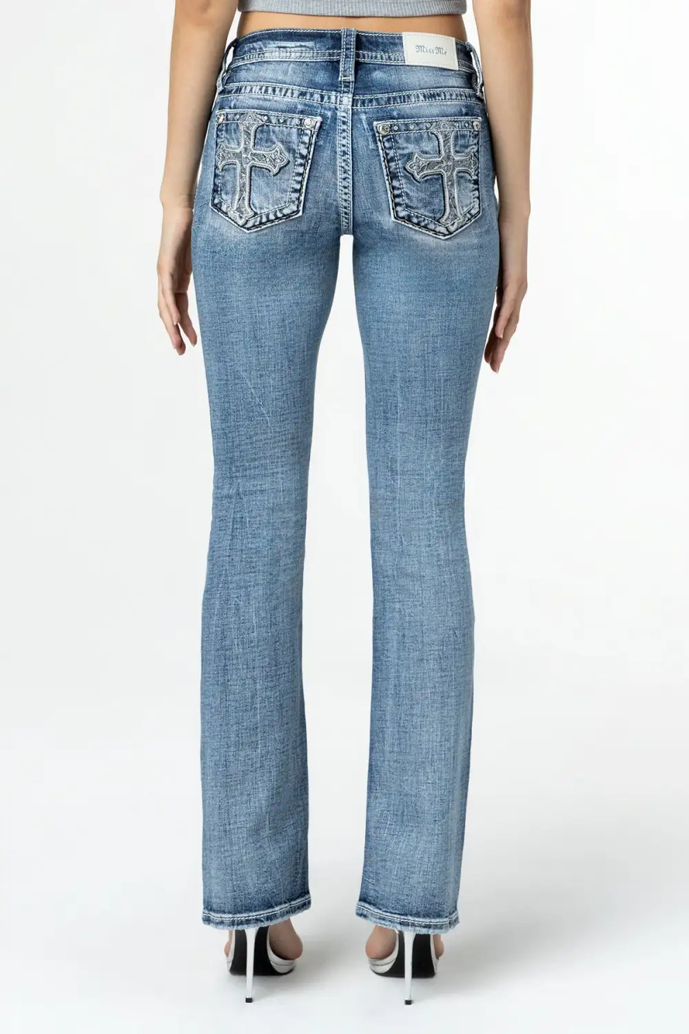 Acid Sequined Cross Bootcut Denim
