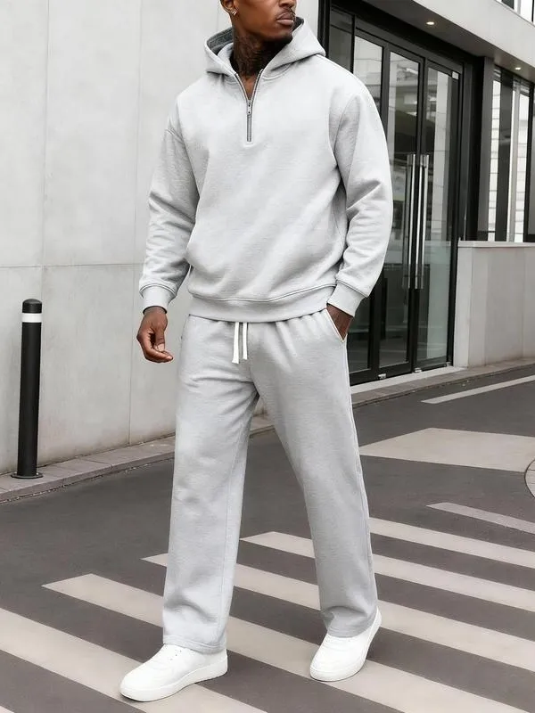 Men's Solid Color Two-Piece Sportswear