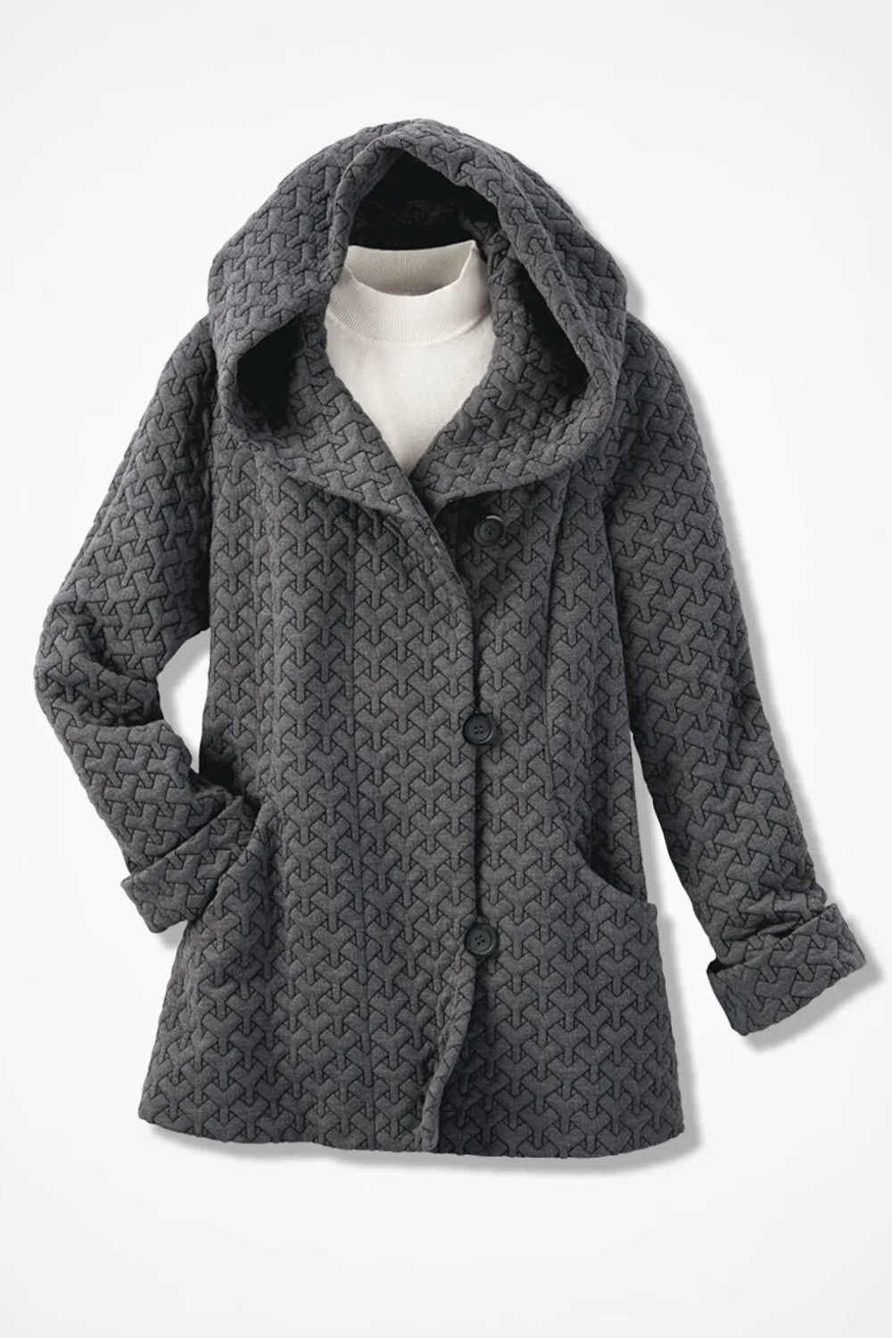 First Frost Textured Knit Coat