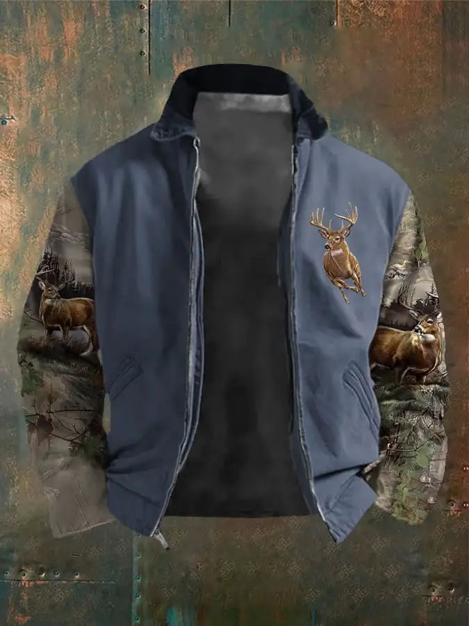 Men's Western Elk Outdoor Lapel Jacket