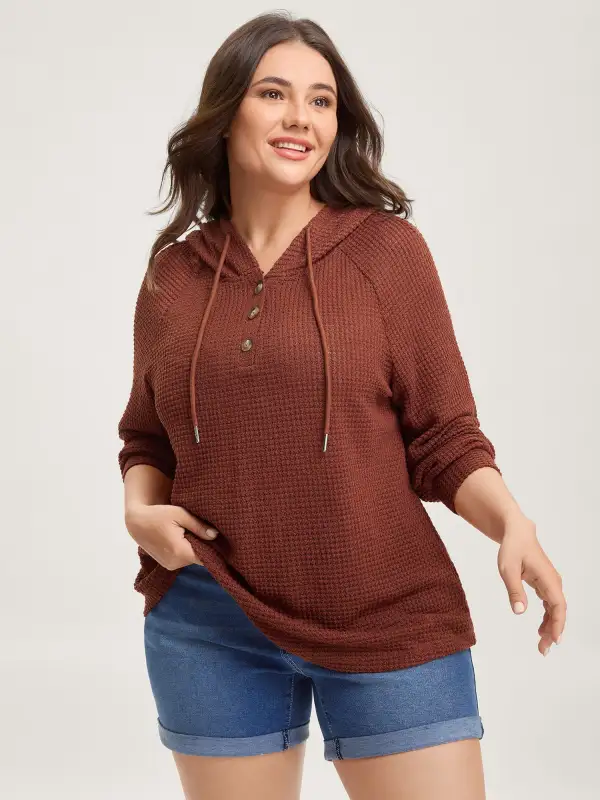 Textured Hooded Neck-Tie T-Shirt