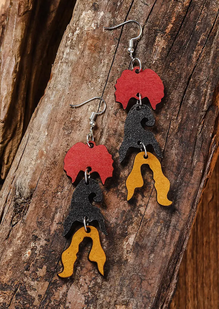 Halloween Witches Wooden Earrings