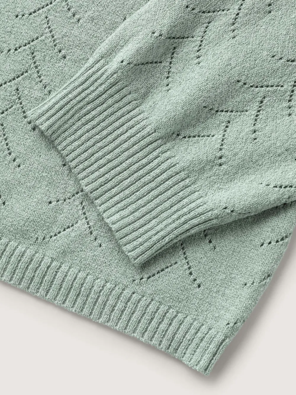 Texture V Neck Lightweight Pullover