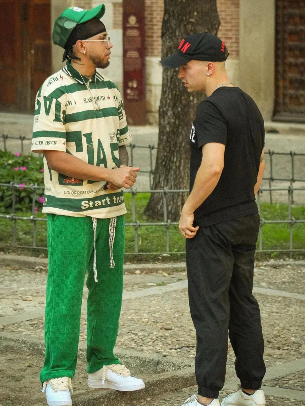 High Waist Straight Cotton Sweatpants -1284