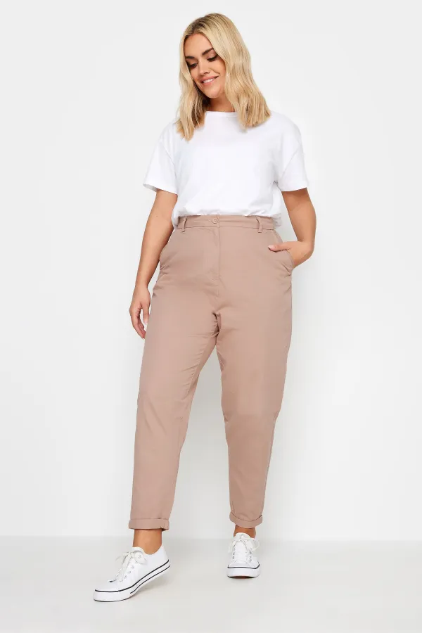 YOURS Curve Dark Blue Straight Leg Chino Trousers