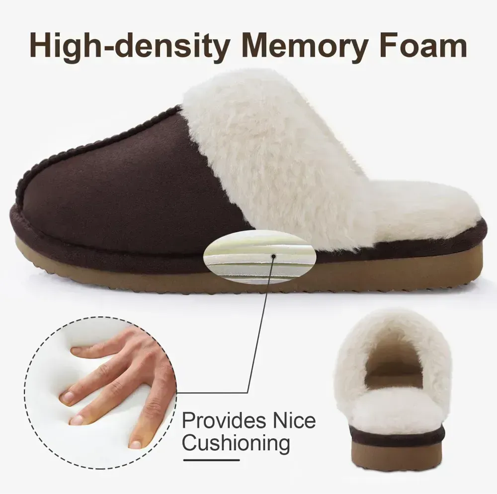 Litfun Women's Fuzzy Memory Foam Slippers Fluffy Winter House Shoes Indoor and Outdoor