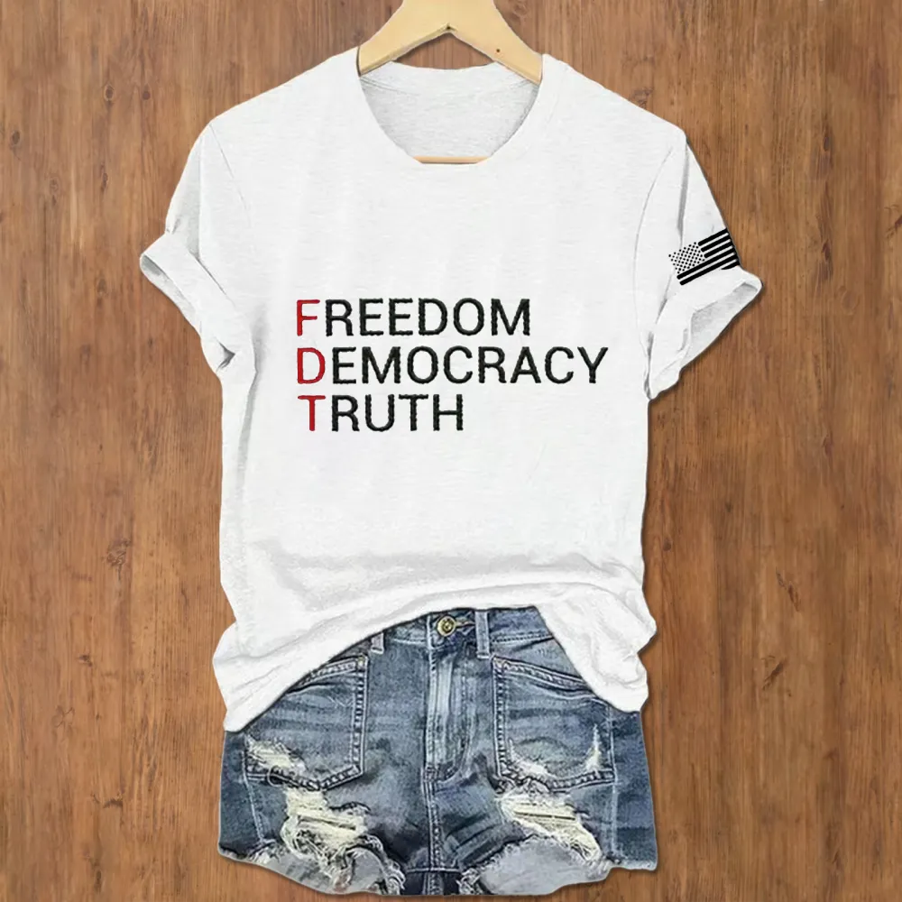 Freedom Democracy Truth FDT V Neck Shirt