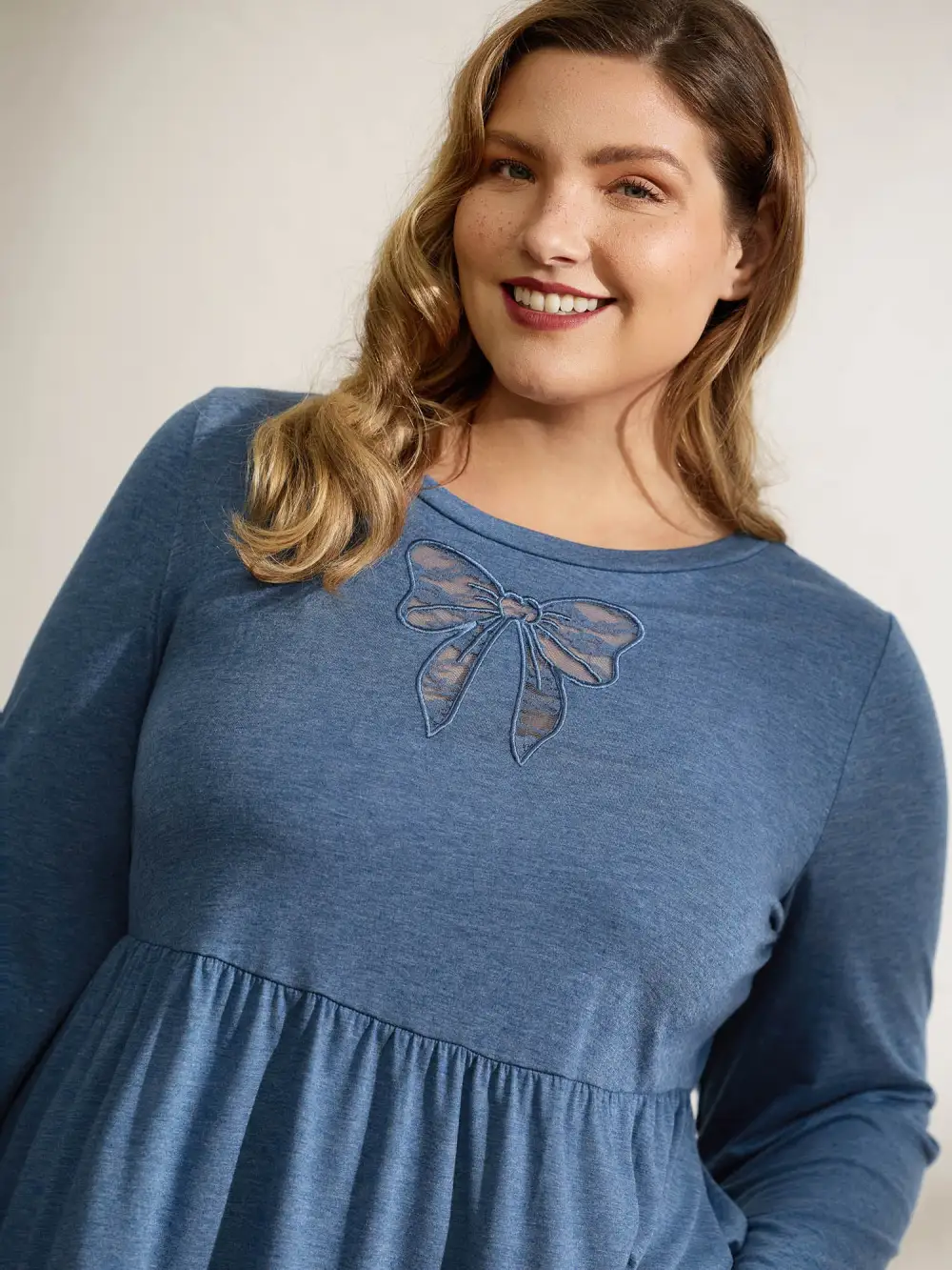 Supersoft Bowknot Cut-Out Knit Top