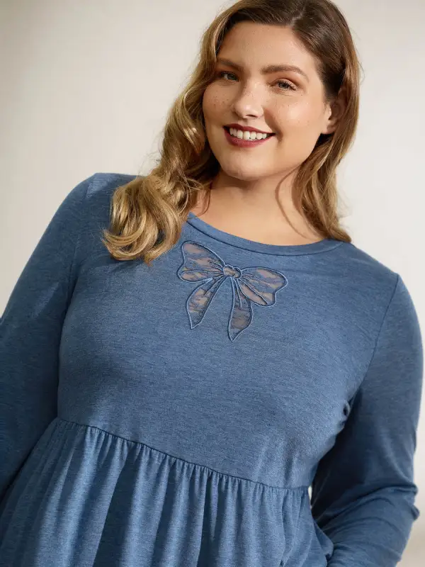 Supersoft Bowknot Cut-Out Knit Top