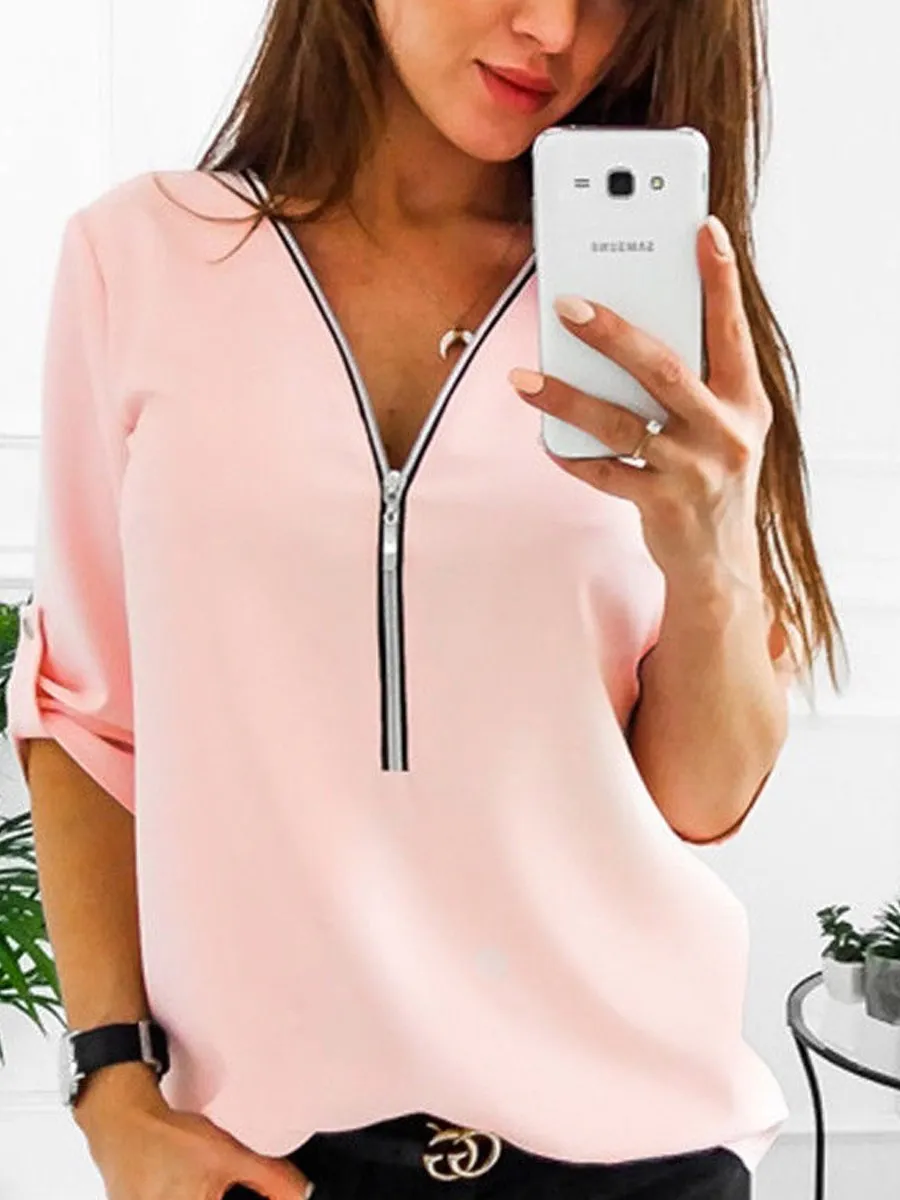 Plain Zips Tops